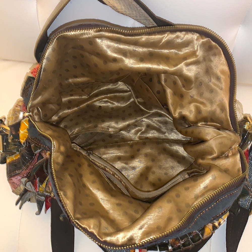 Beautiful Leather Patchwork Unique Handbag - image 3